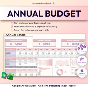 Annual Budget – Soft Pink